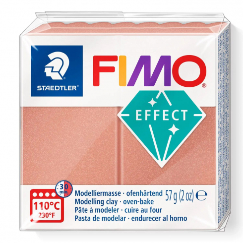 Fimo Effect Knete - Pearlfarbe roségold, Modelliermasse 56g
